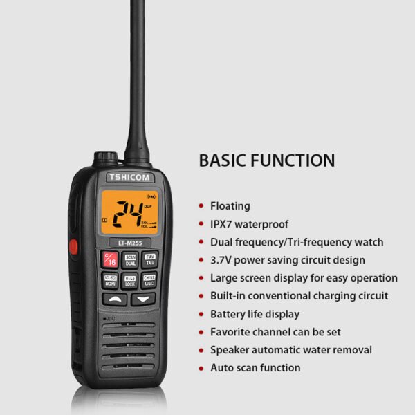 Handheld Portable Waterproof Floating VHF Marine Band 2 Way Radio Walkie Talkie - Image 4